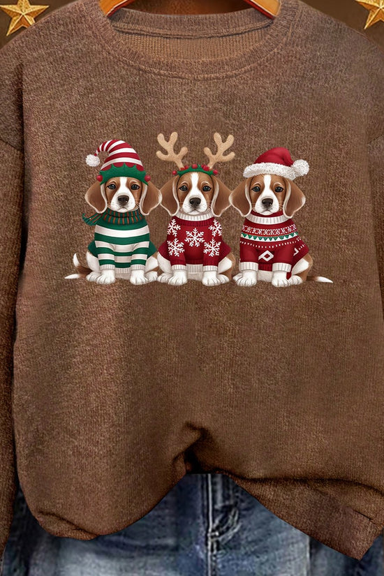 Beagle Trio – Women's Christmas Sweater 2025
