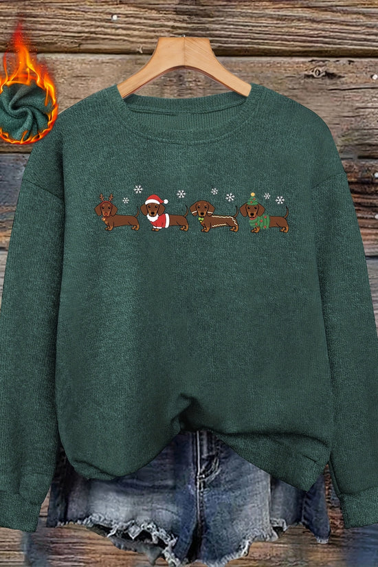 Dachshund Wonderland – Sweat-shirt de Noël pour femmes 2025
