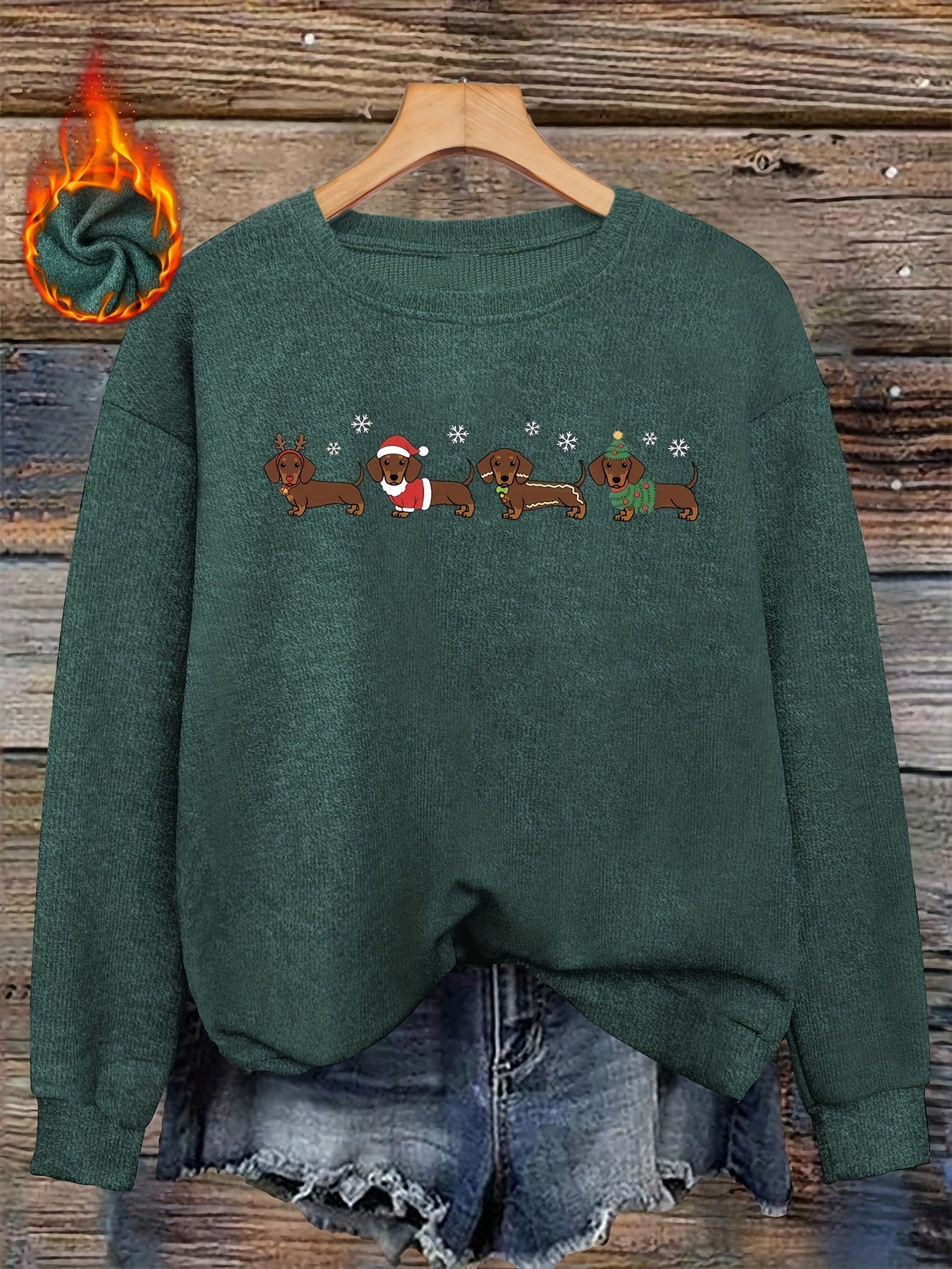 Dachshund Wonderland – Sweat-shirt de Noël pour femmes 2025