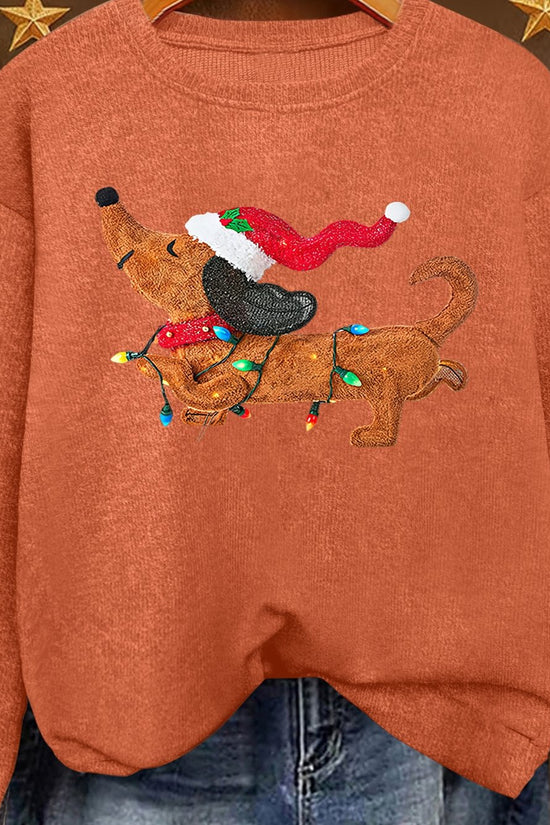 Twinkle Pup – Women's Dachshund Christmas Sweatshirt 2026
