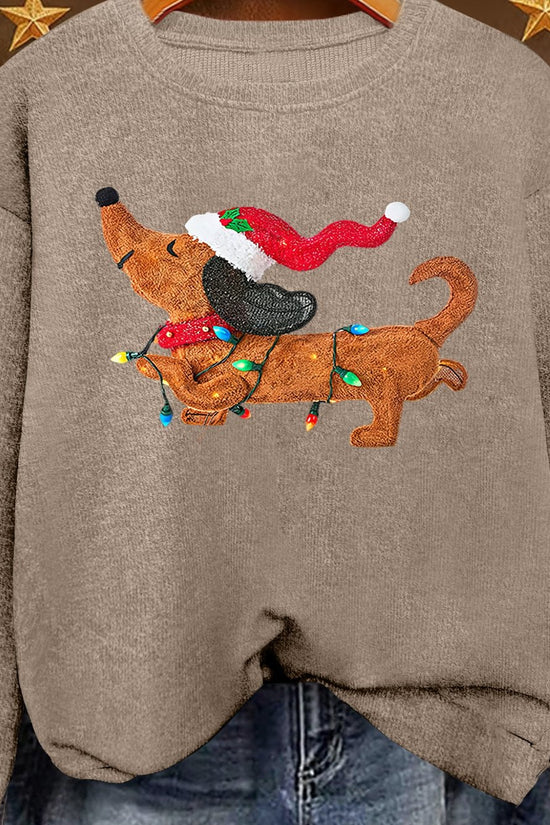 Twinkle Pup – Women's Dachshund Christmas Sweatshirt 2026