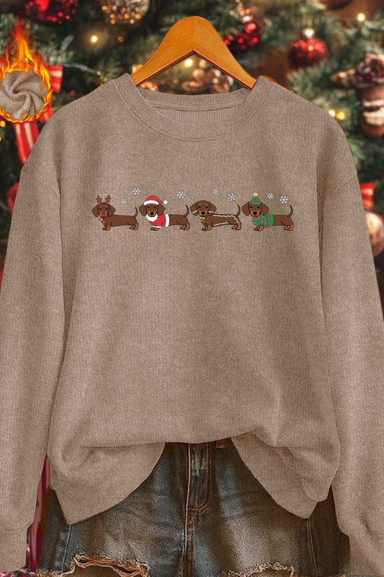 Dachshund Wonderland – Sweat-shirt de Noël pour femmes 2025