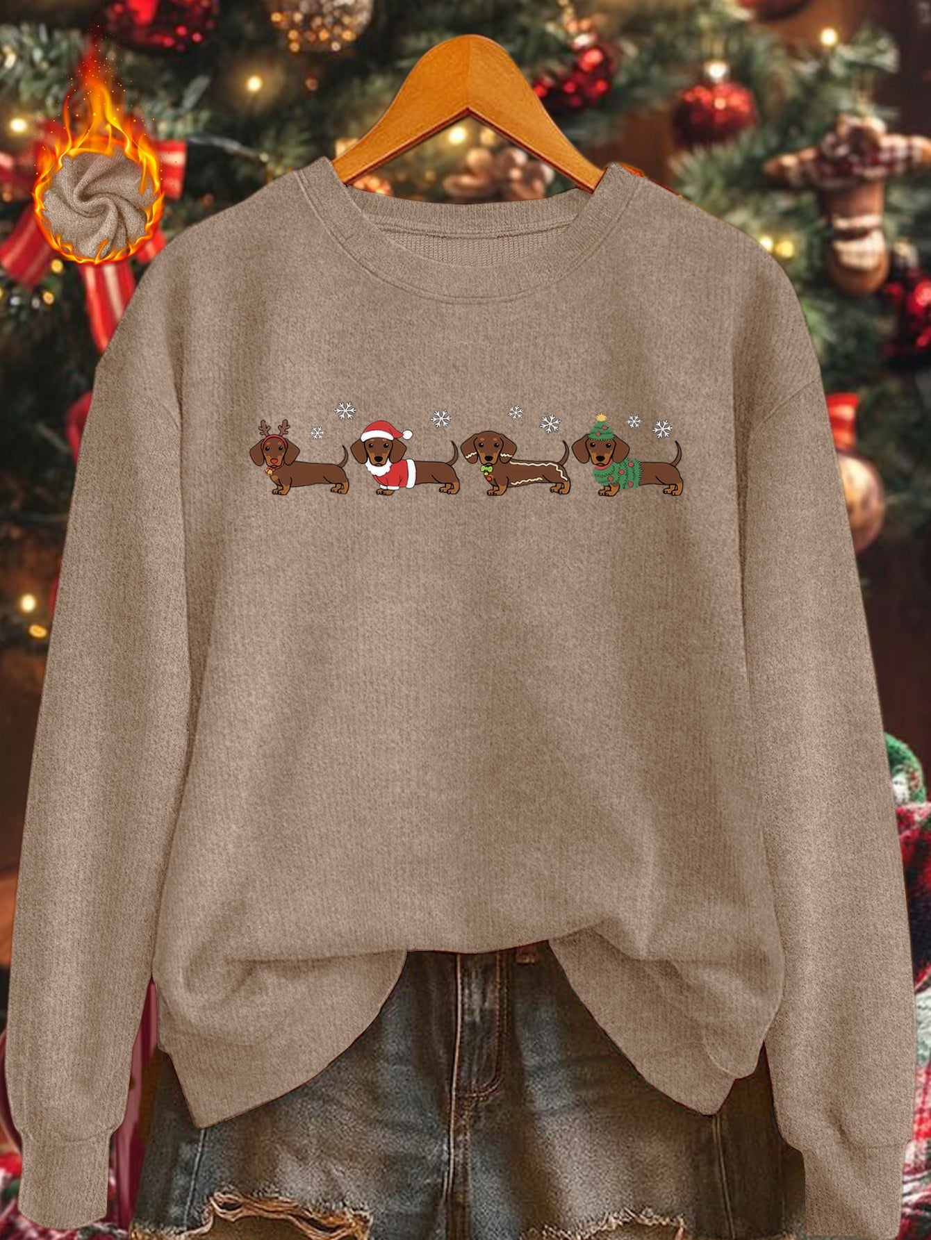Dachshund Wonderland – Sweat-shirt de Noël pour femmes 2025