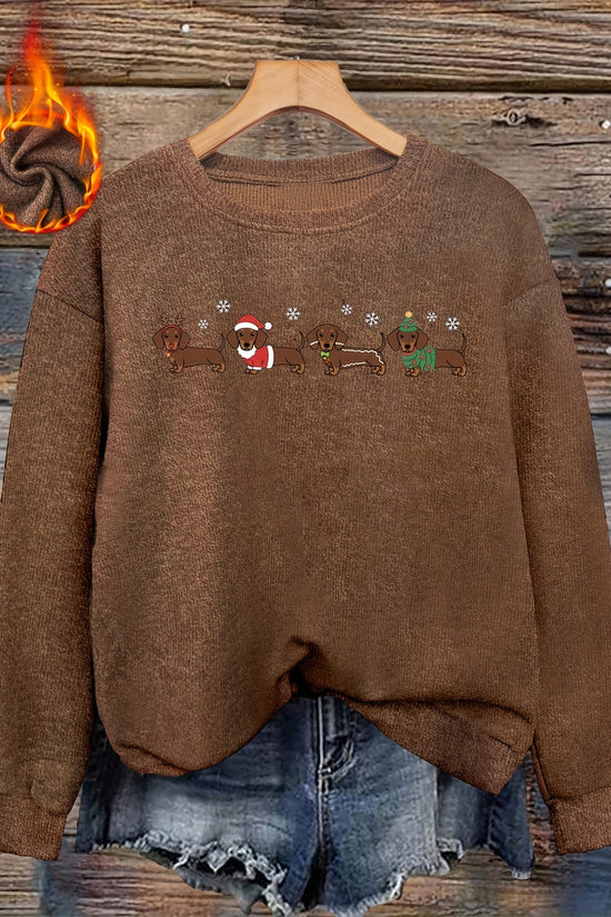 Dachshund Wonderland – Sweat-shirt de Noël pour femmes 2025