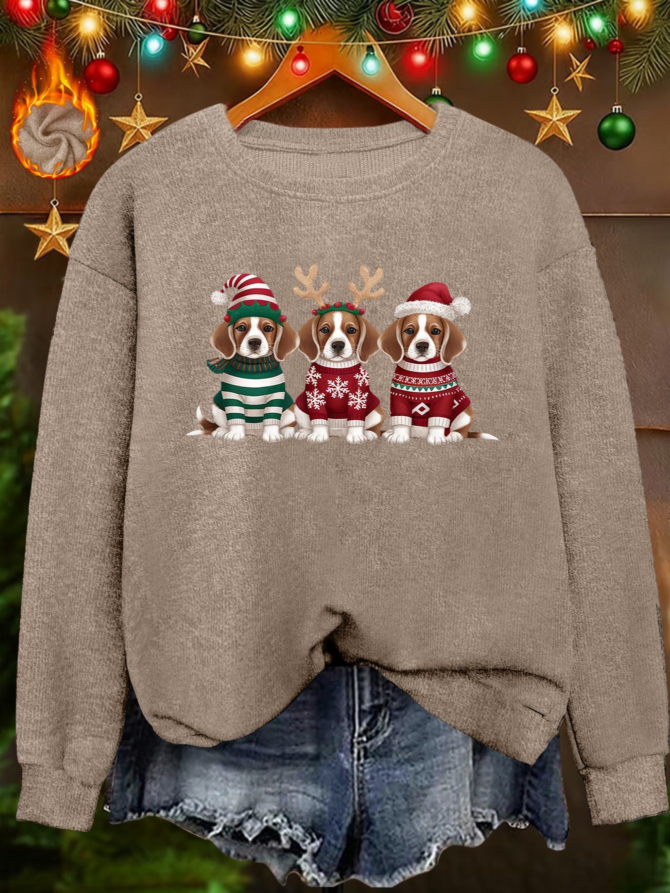 Beagle Trio – Women's Christmas Sweater 2025