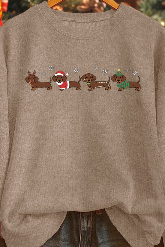 Dachshund Wonderland – Sweat-shirt de Noël pour femmes 2025