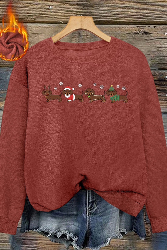 Dachshund Wonderland – Sweat-shirt de Noël pour femmes 2025