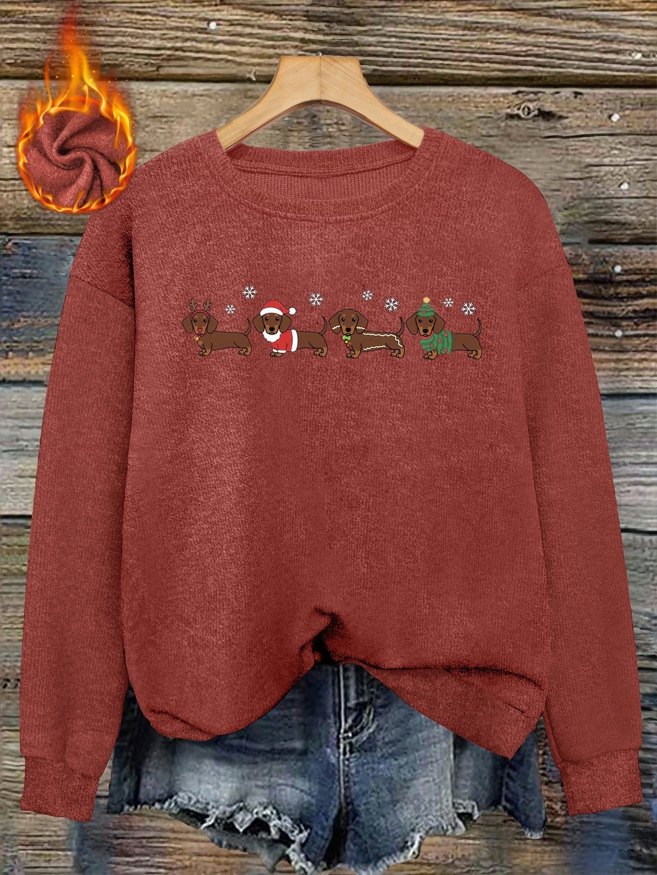 Dachshund Wonderland – Sweat-shirt de Noël pour femmes 2025
