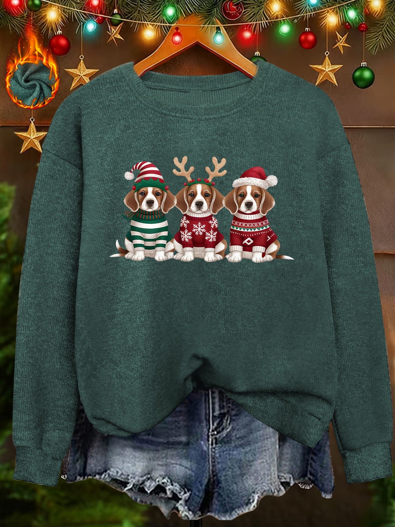 Beagle Trio – Women's Christmas Sweater 2025