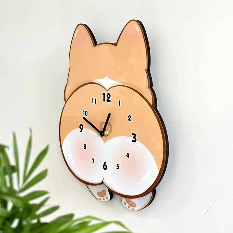 Horloge murale Corgi Booty Time