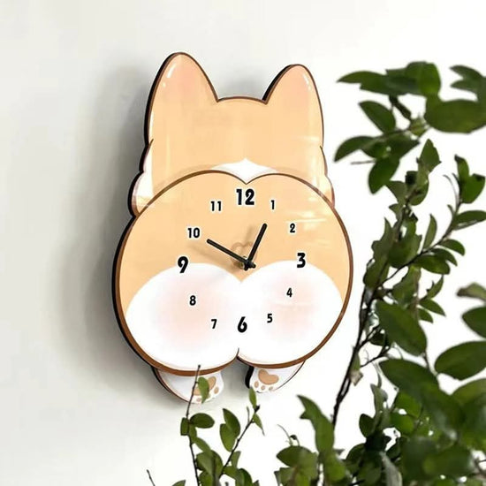 Horloge murale Corgi Booty Time