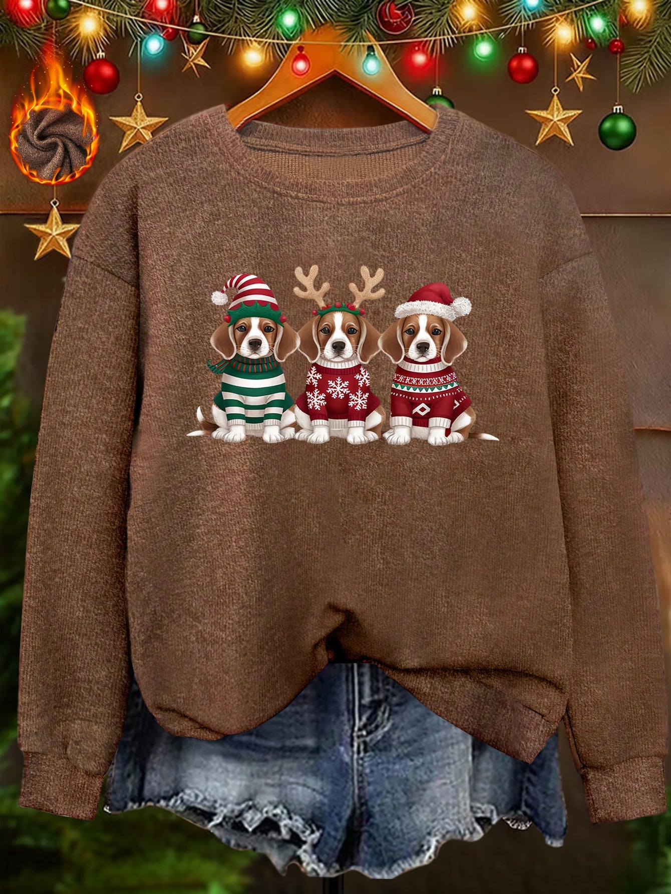 Beagle Trio – Women's Christmas Sweater 2025