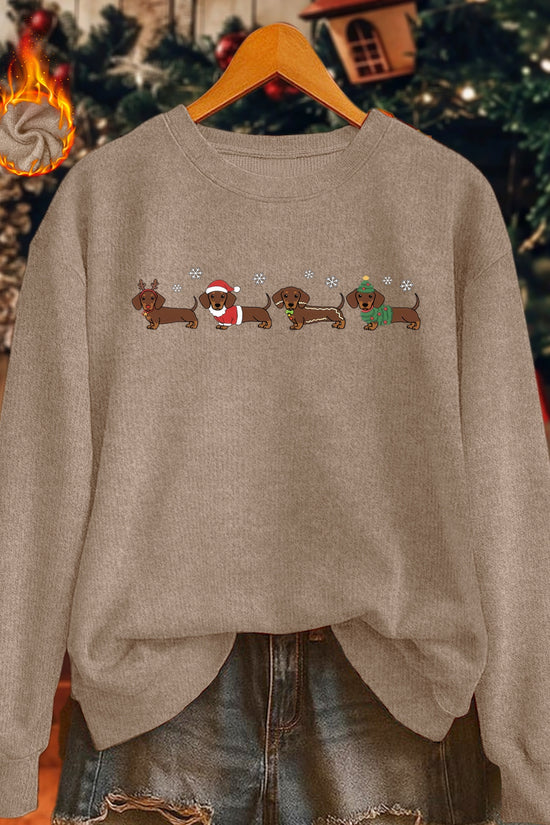 Dachshund Wonderland – Sweat-shirt de Noël pour femmes 2025