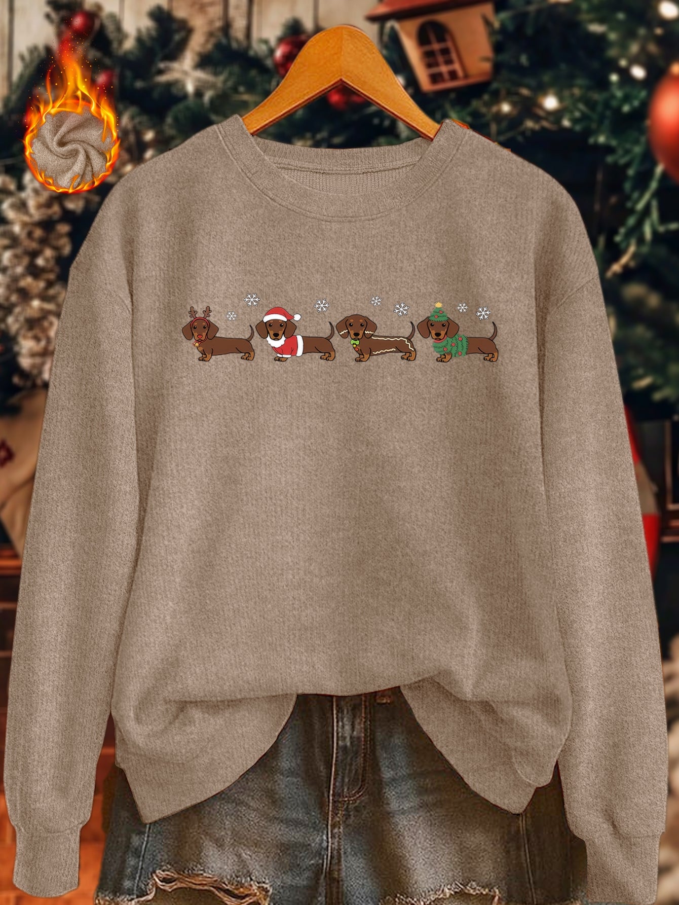 Dachshund Wonderland – Sweat-shirt de Noël pour femmes 2025