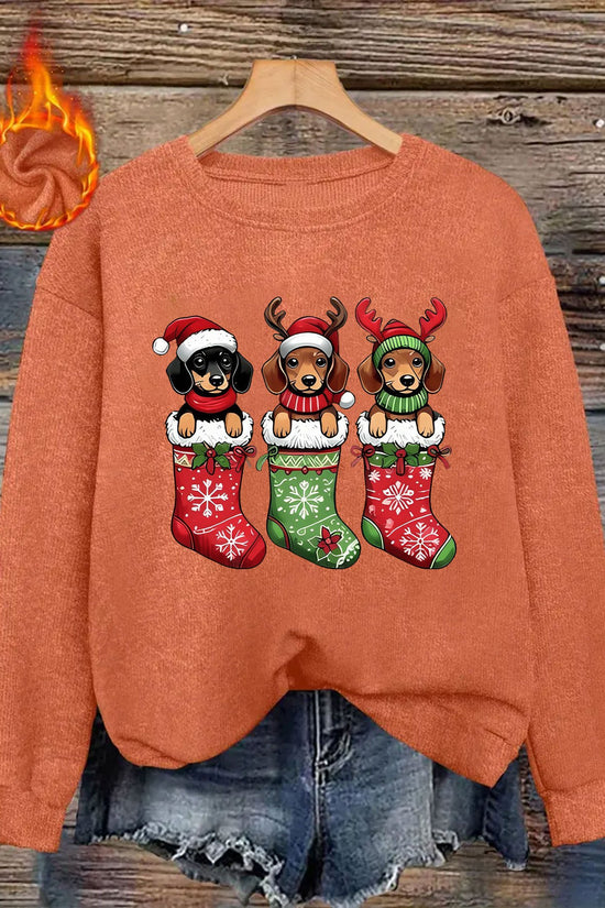 Doxie Stocking Stuffer Sweatshirt 2025 – Holiday Edition